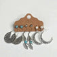 Moon Feather Silver Blue Earrings Six Hook Dangle Fashion Jewelry Boho JB2-29