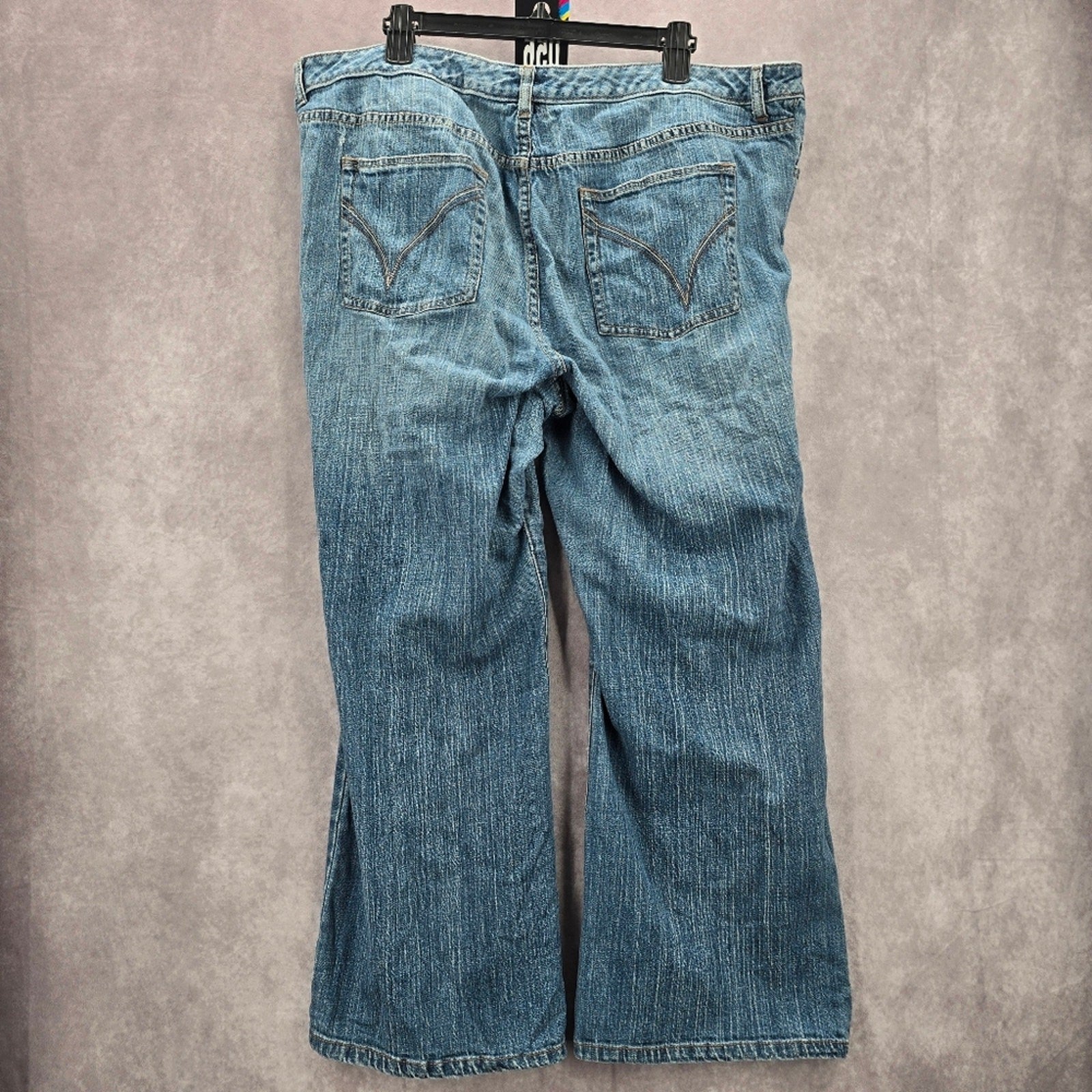 Venezia Blue Stretch Bootcut Straight Wide Leg Denim Jeans Pants 6