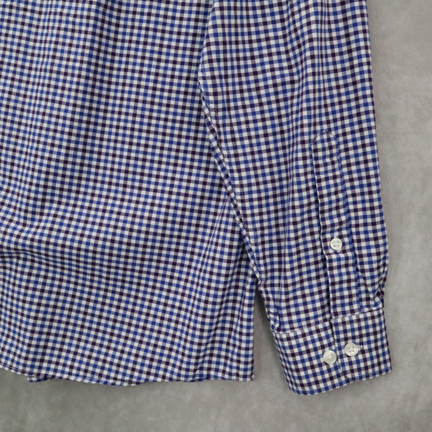 Tommy Hilfiger Blue Plaid Button Down Cotton Dress Slim Fit Shirt Mens Large