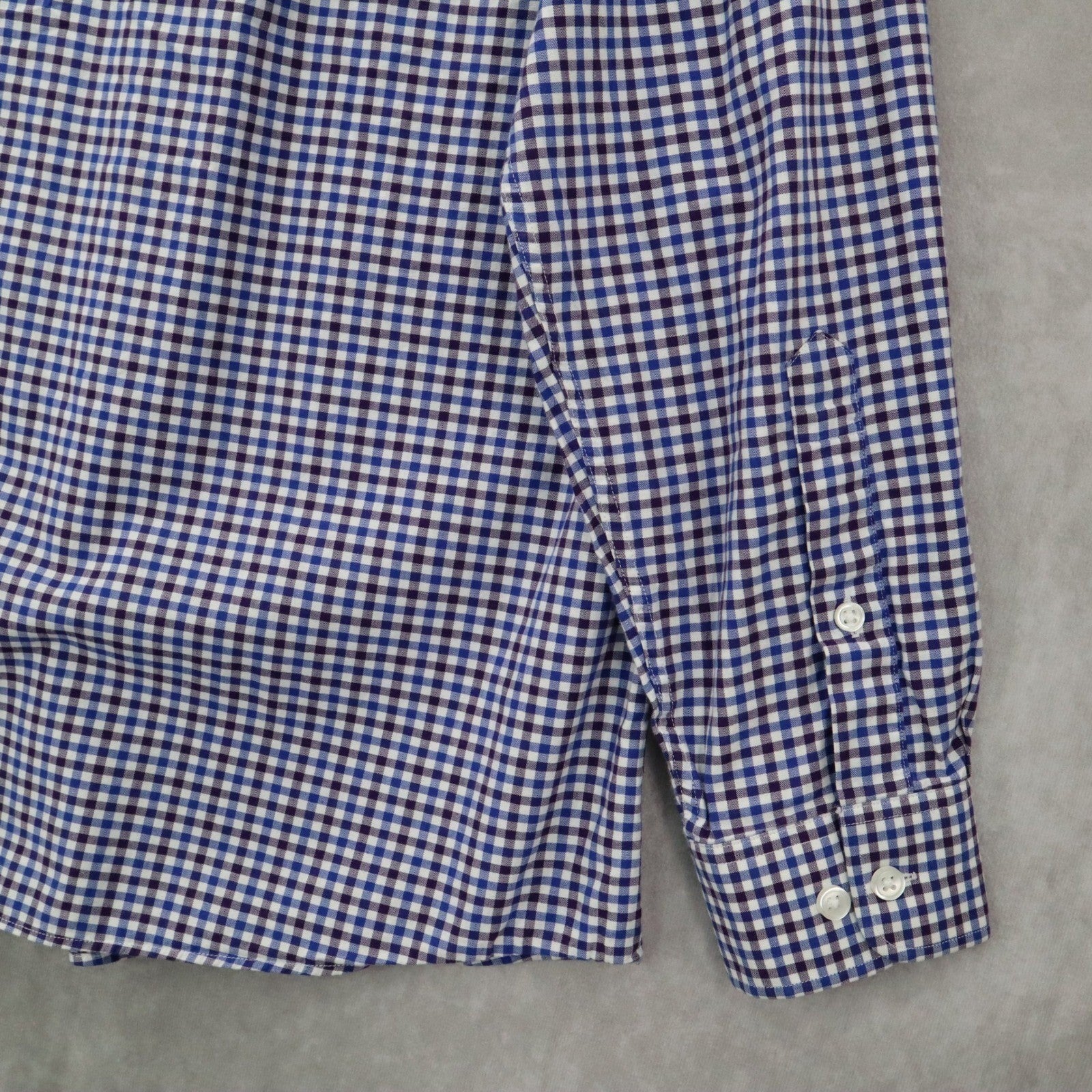 Tommy Hilfiger Blue Plaid Button Down Cotton Dress Slim Fit Shirt Mens Large
