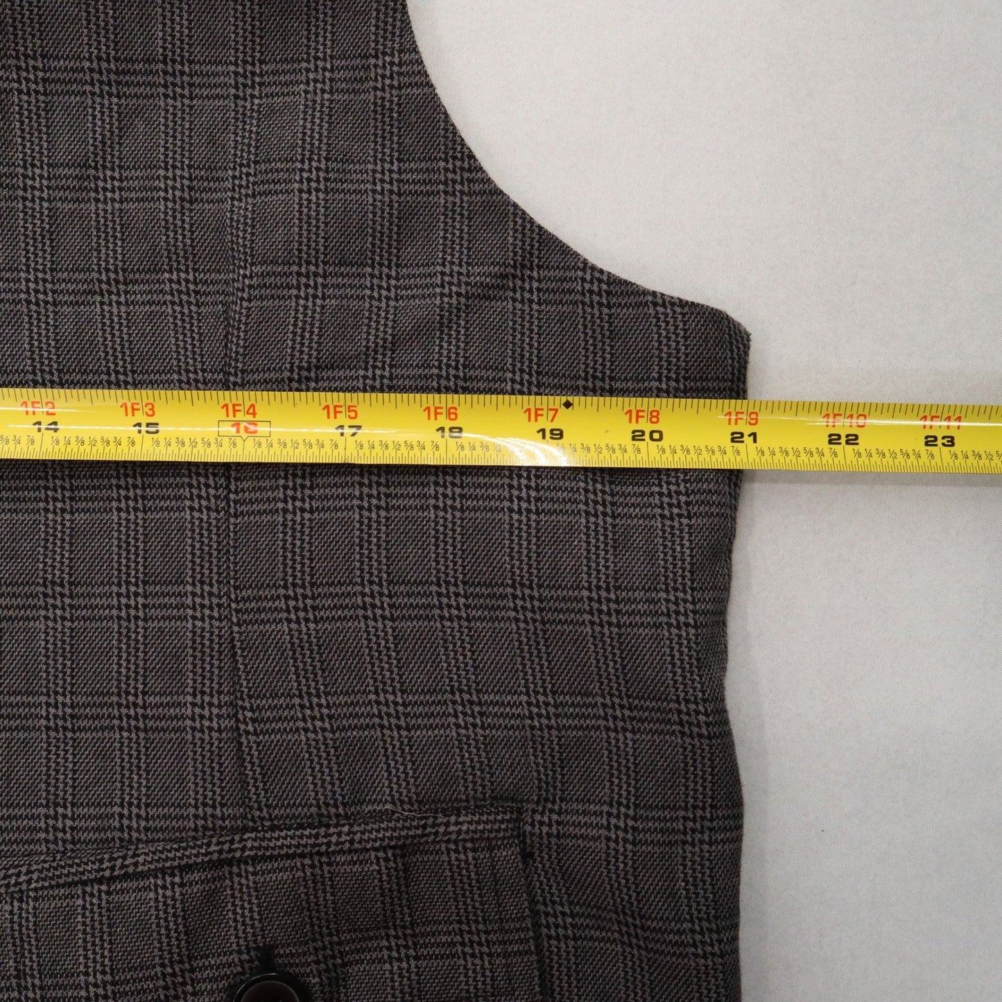 Sovereign Codes Gray Checker 5 Button Point Pocket Waistcoat Formal Suit Vest XL