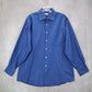 Van Heusen Lux Sateen Regular Fit Blue Button Down Casual Work Dress Shirt Large