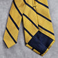 American Living Yellow Blue Stripe Geometric Diagonal 100% Silk Neck Tie