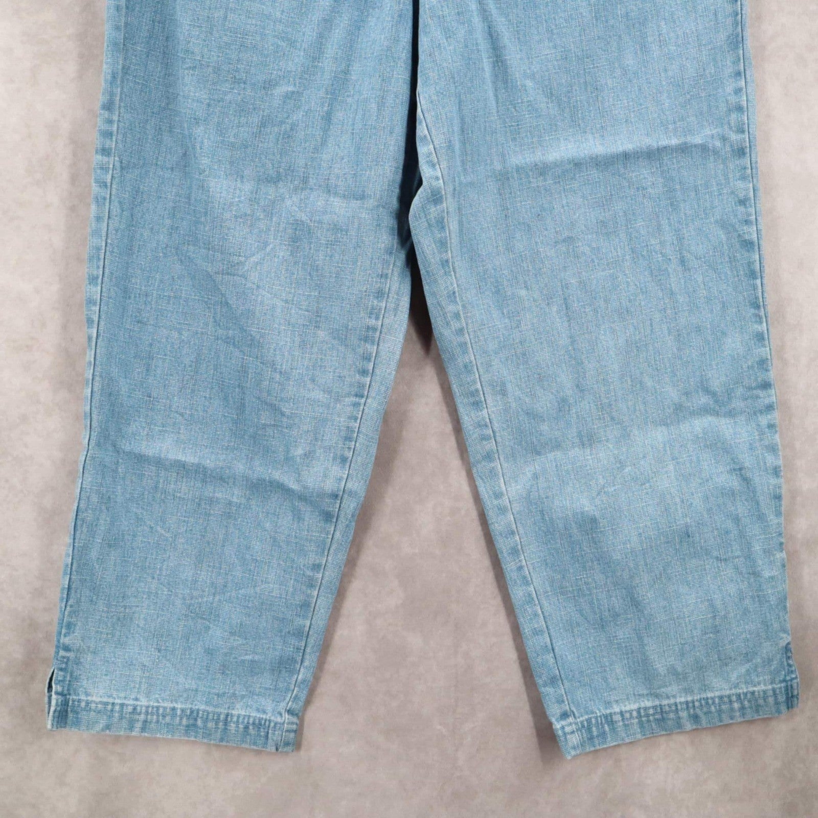 Talbots Blue Denim Straight Classic Tapered Leg Cotton Jeans Pants 12
