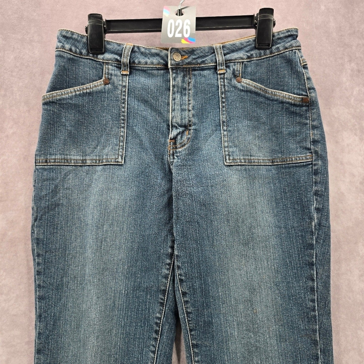 LA Blues Straight Leg Medium Wash Cotton Denim Pants Jeans 12