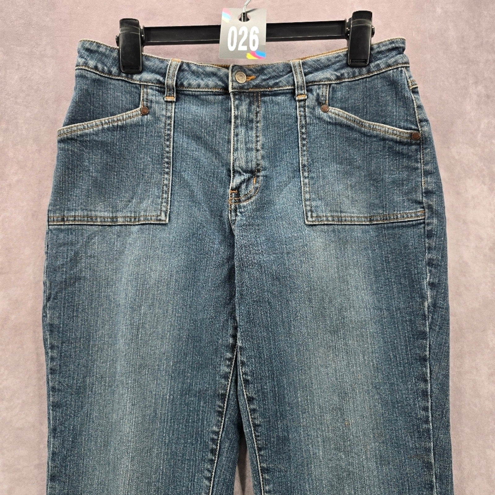 LA Blues Straight Leg Medium Wash Cotton Denim Pants Jeans 12