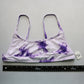 Purple Tie Dye Pull On Swim Boho Hippie Sports Bra Bralette Bikini Top L Large