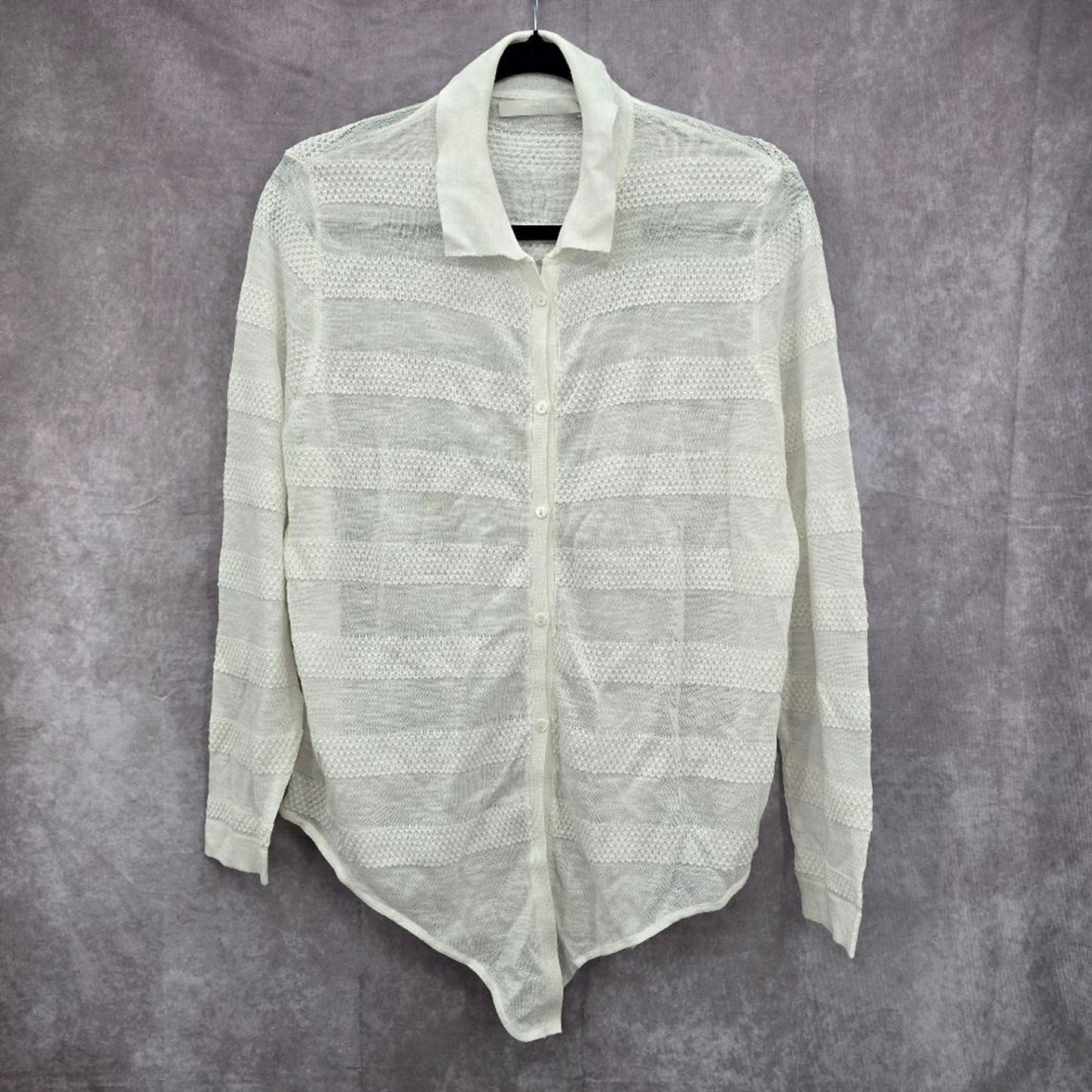 One Grey Day Revolve Long Sleeve Top Blouse Button Up Cardigan Collar Size XS
