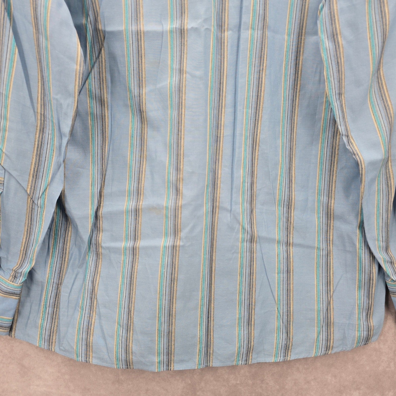 Artisti Italiani Blue Stripe Mens Button Down Long Sleeve Cotton Dress Shirt XL