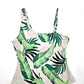 Old Navy Tropical Leaf White One Piece Bathing Suit Swimwear Medium