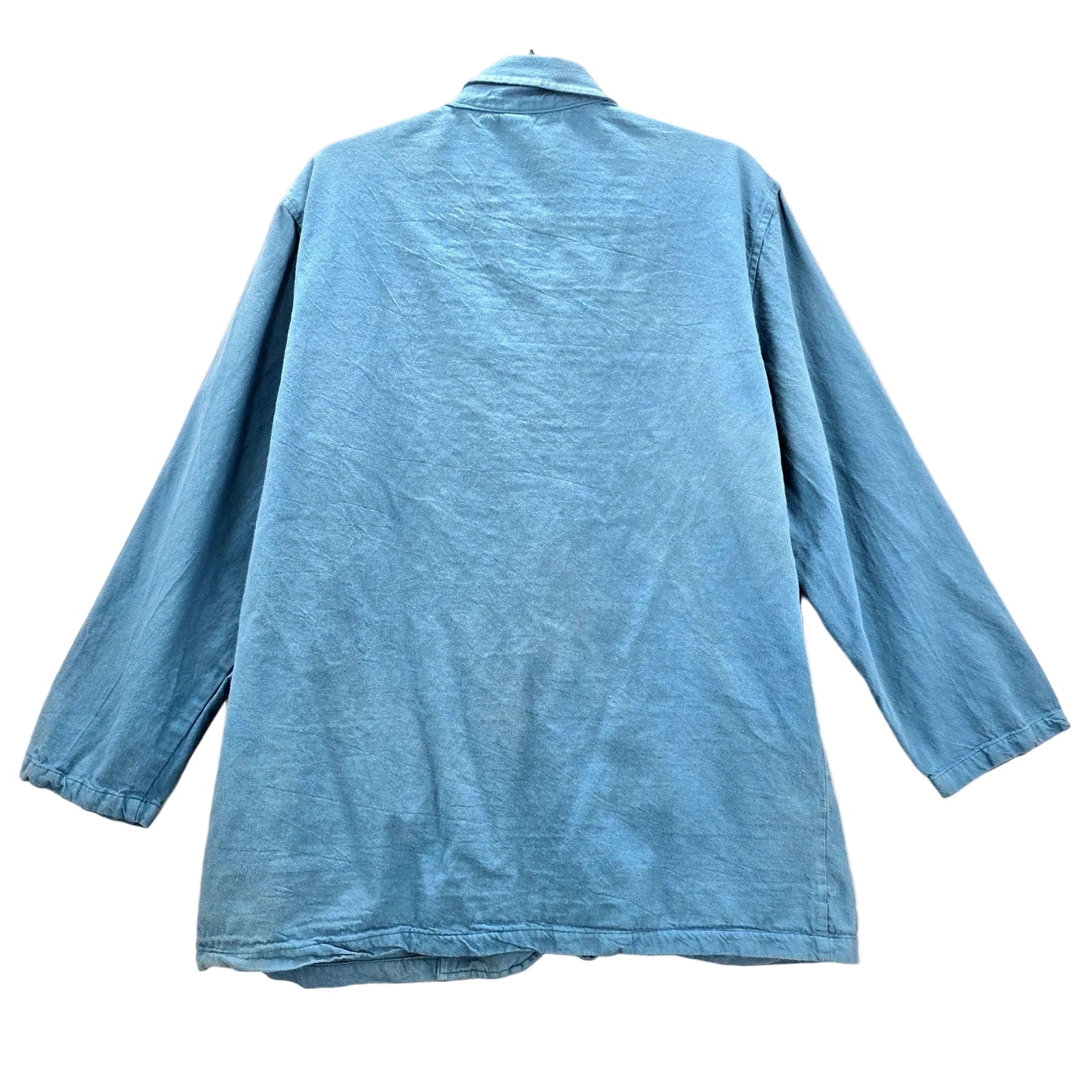 Chico's Design Blue Pea Casual Button Front Coat Jacket Cotton Extra Large XL