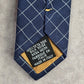 YSL Blue Gold Stripe Plaid Executive Silk Italy Neck Tie Men