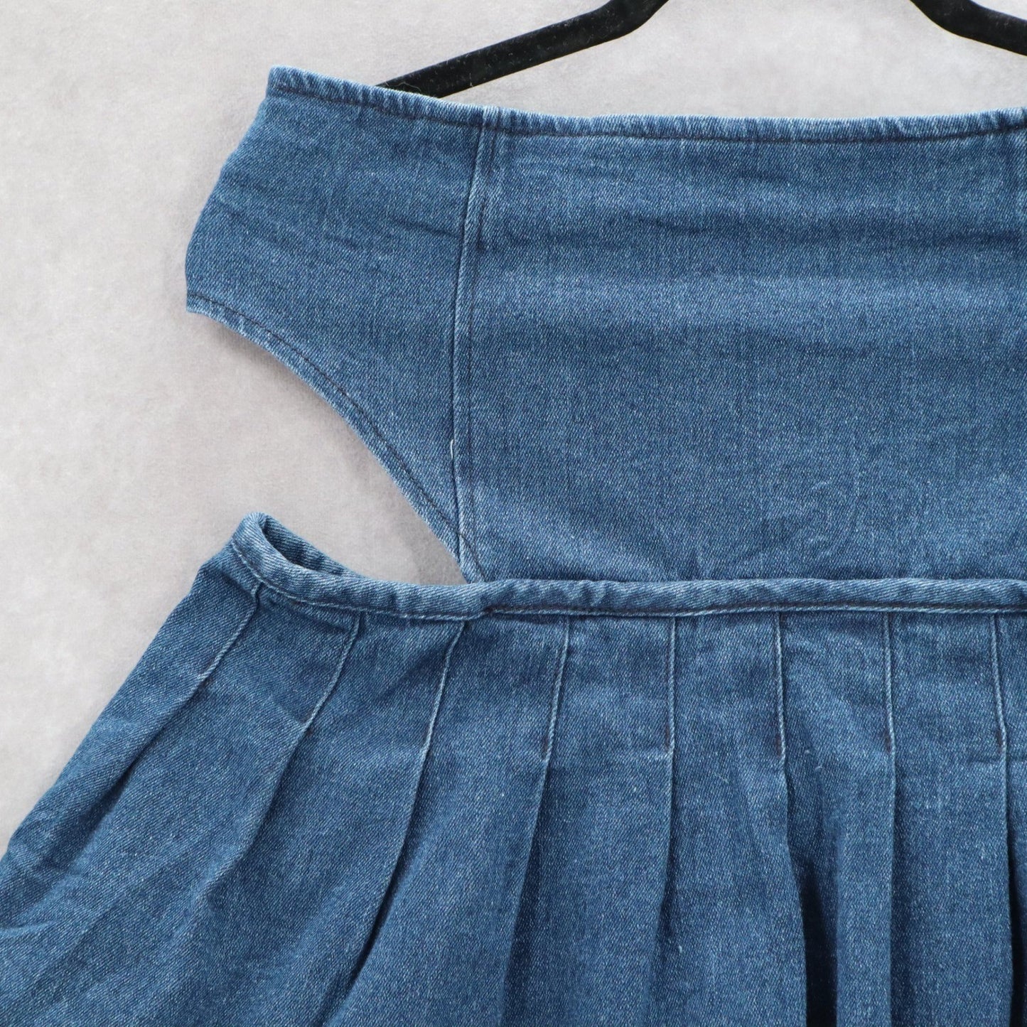 Spoon Jeans Blue Cutout Zip Mini Cotton Denim Pleated Flare Y2K Skirt L Large