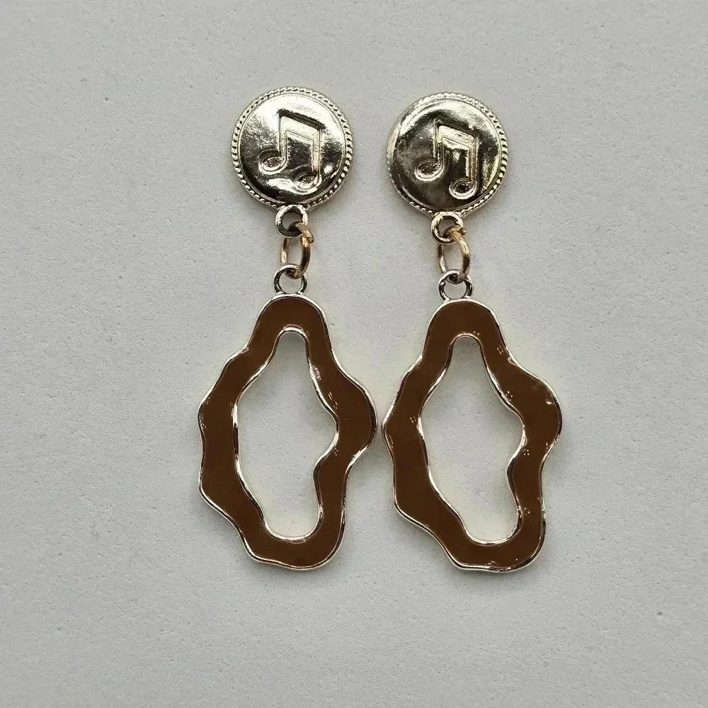 Musical Notes Gold Brown Dangle Hook Boho Retro Earrings Fashion Jewelry E29