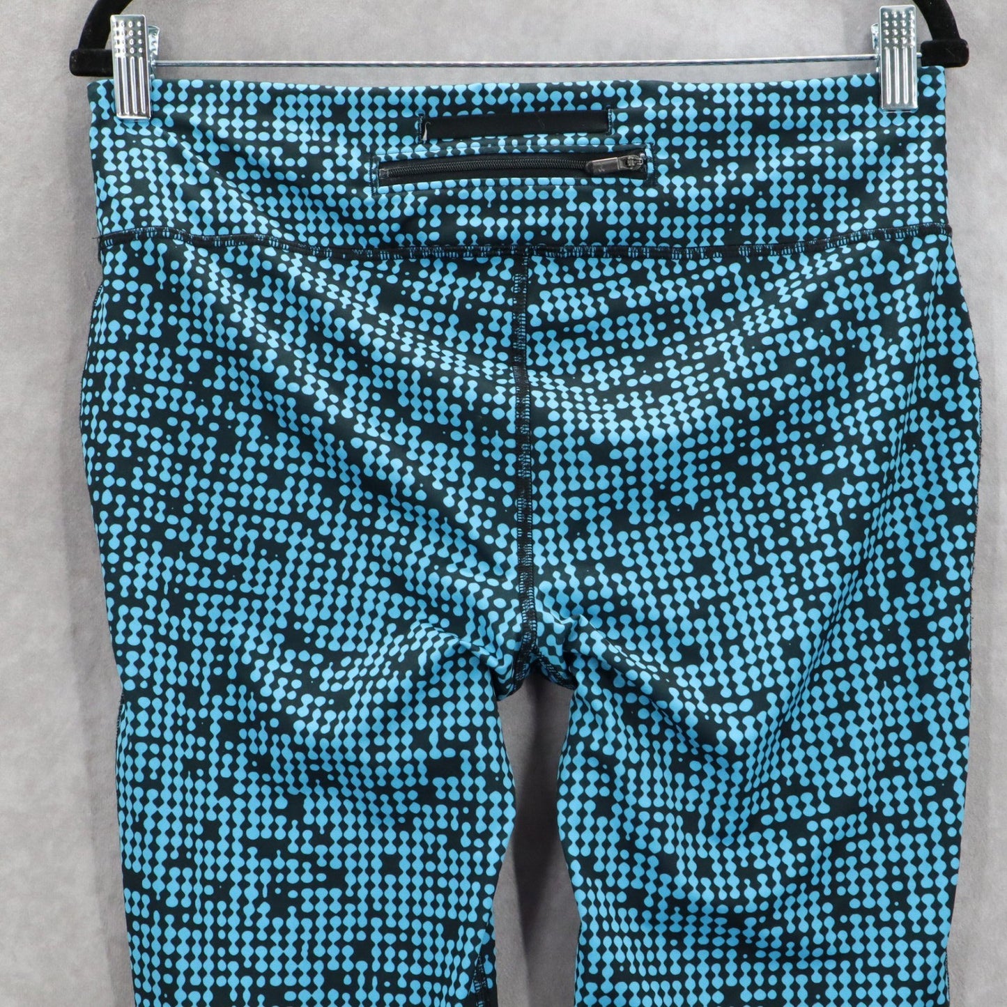 Under Armour Blue Black Dot Cropped Activewear Yoga Leggings Active Sports Large