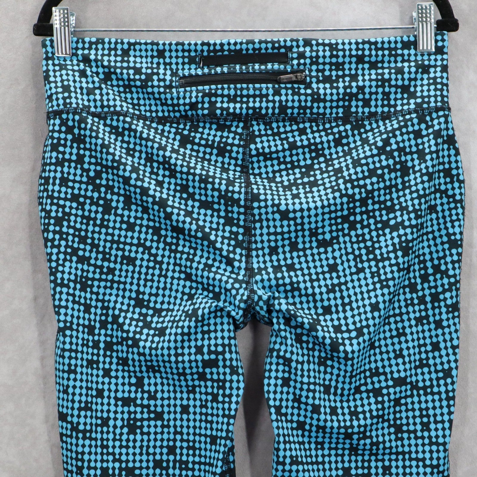Under Armour Blue Black Dot Cropped Activewear Yoga Leggings Active Sports Large
