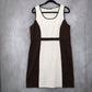 LOFT Colorblock Sheath Dress Sleeveless Brown Cream Career Work Office 14P