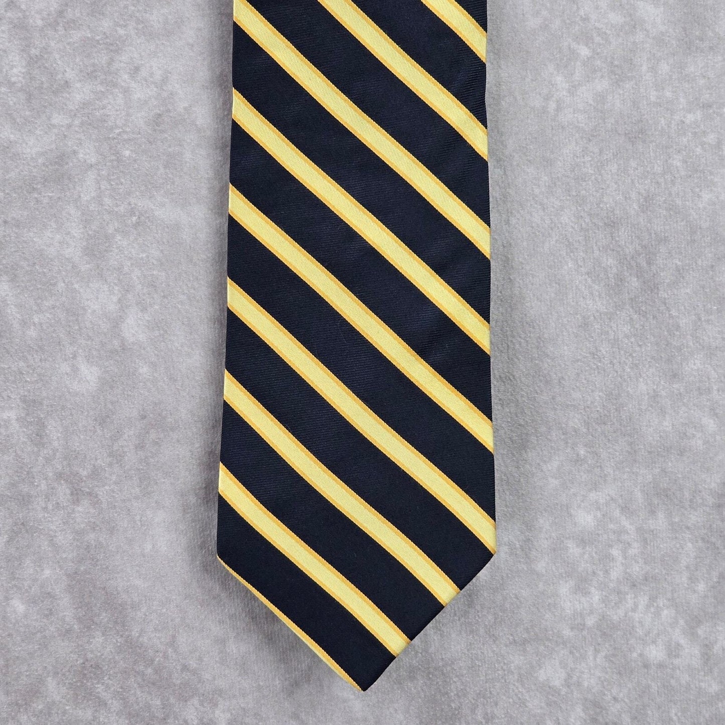 Jones New York Blue Yellow Stripe Geometric Repp 100% Silk Men's Neck Tie NWOT