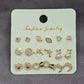 Gold Pearl Stud Hook Dangle Moon Heart Bunny Fashion Jewelry Earrings JB2-49