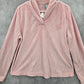 New Directions Pink Fleece Sweater Pullover Soft Comfy Cardigan L Large