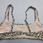 Xhilaration Cream Animal Print Swim Sports Bra Beach Bralette Bikini Top L Large
