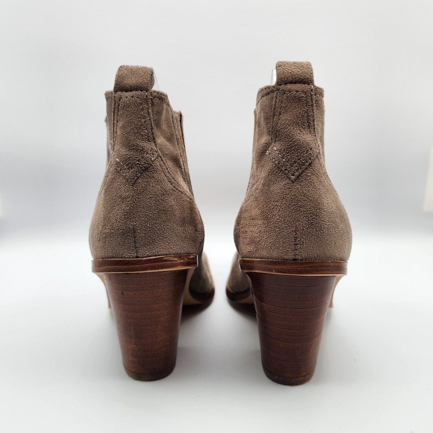 Nine West Booties Tan Suede Heel Tan Womens Size 7.5