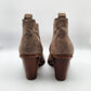 Nine West Booties Tan Suede Heel Tan Womens Size 7.5