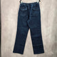 Blue Elastic Waist Pull-On Stretch Straight Leg Denim Jeans Pants 4XL