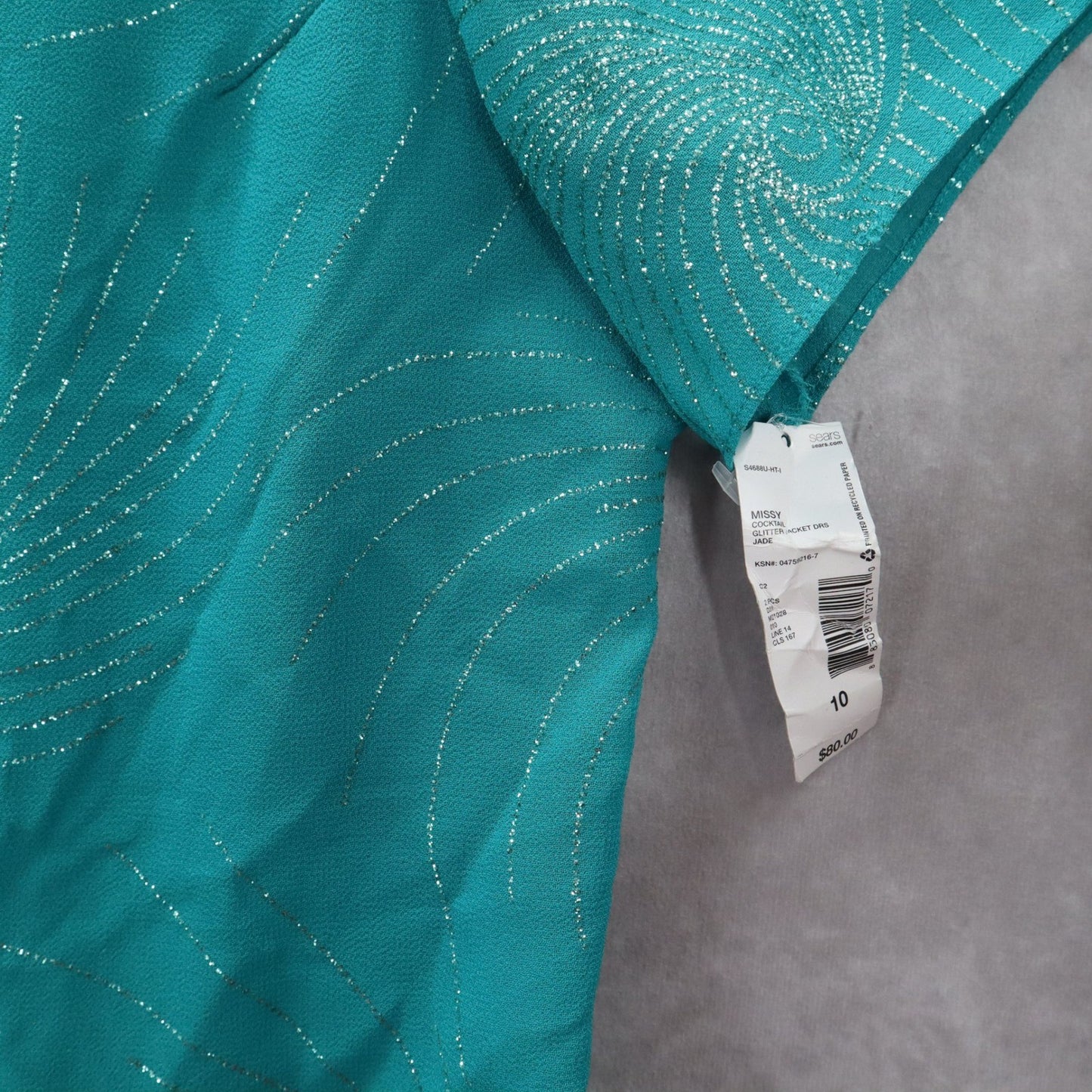 Another Thyme Green Glitter Sparkly Coverup Blouse Party Glam VTG Top Medium 10