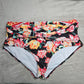Shein Black Floral High Waist Belt Buckle Swimsuit Swimwear Bikini Bottom 2XL