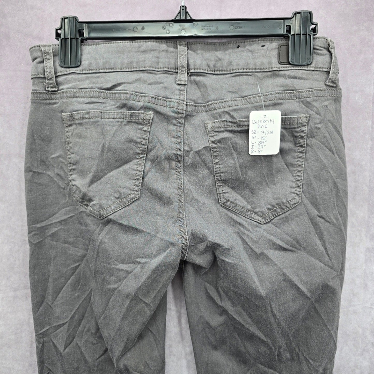 Celebrity Pink Grey Skinny Jeans Denim Pants Bottoms Size 7/28