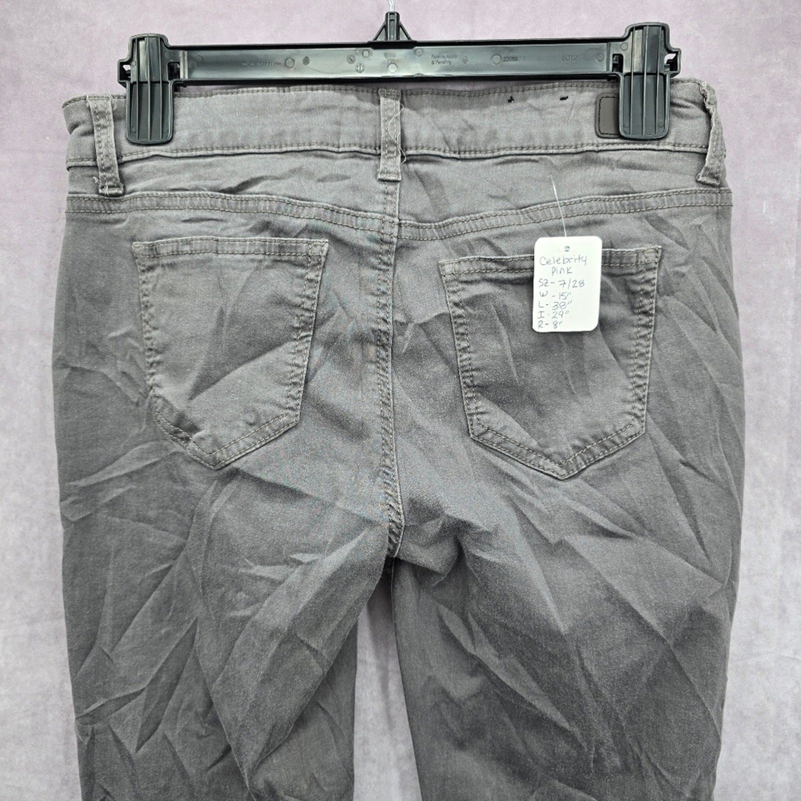 Celebrity Pink Grey Skinny Jeans Denim Pants Bottoms Size 7/28