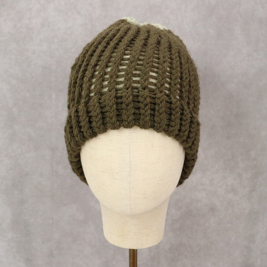 Green Chunky Y2K Cottagecore Cozy Vintage Beanie Cap Hat OS
