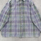 Road Rags Purple Plaid Cotton Flannel Long Sleeve Button Down Vintage 1XL