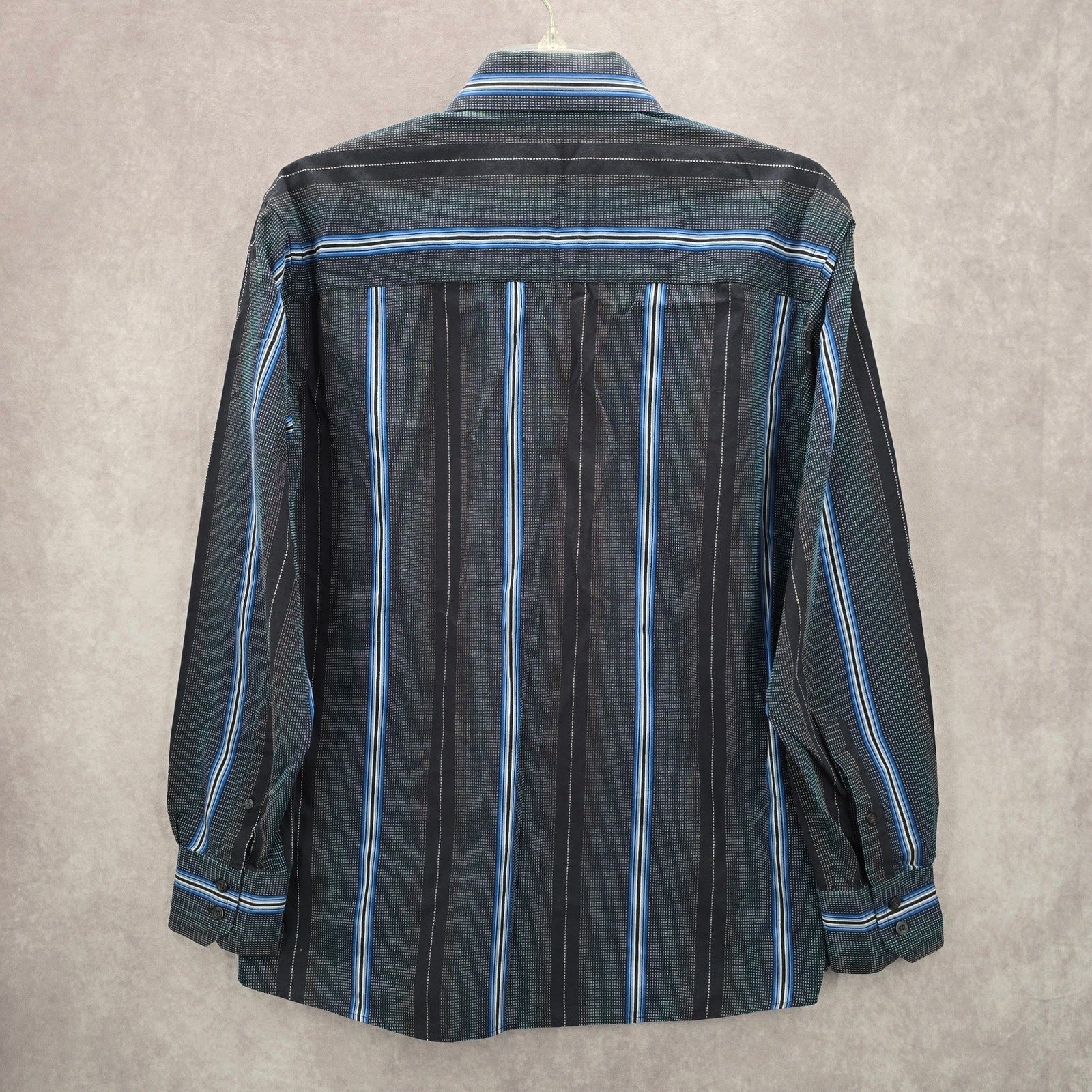 Artisti Italiani Blue Stripe Mens Button Down Cotton Long Sleeve Preppy Shirt XL