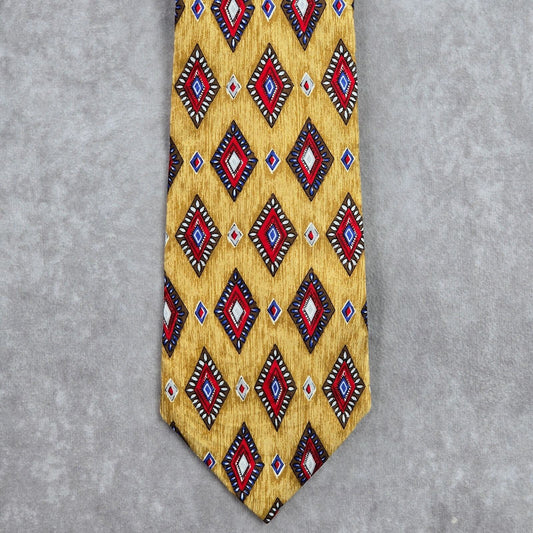 Jos. A. Bank Corporate Collection Yellow Diamond Geometric Silk Men's Neck Tie
