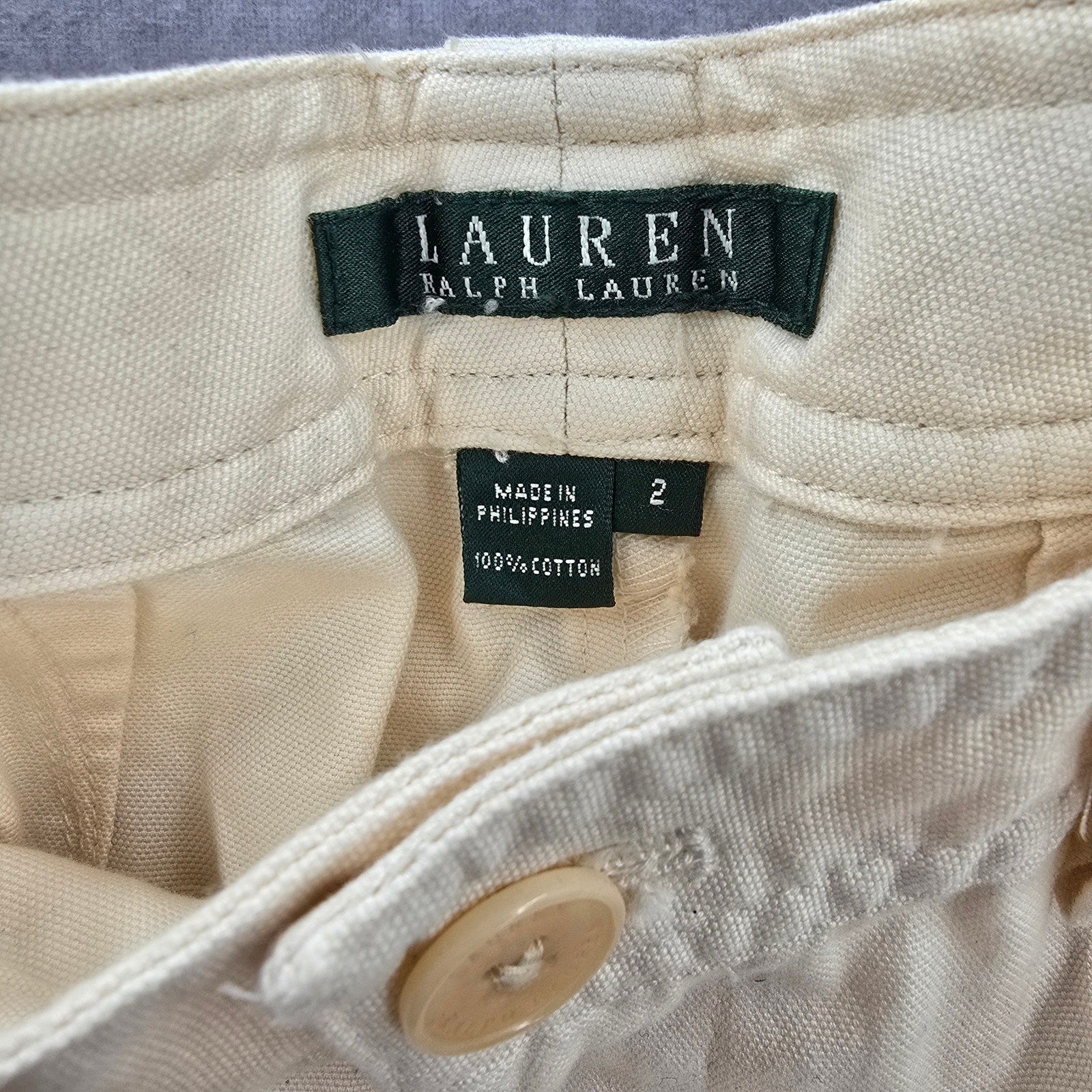 Lauren Ralph Lauren Yellow Flat Front Bermuda Cotton Bottoms Pants Shorts 2