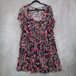 Torrid Black Floral Short Mini Fit Flare Business Casual Tropical Dress Plus 4X