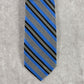 Joseph Abboud Blue Gray Stripe Repp Geometric 100% Silk Men's Neck Tie NWOT