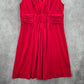 Calvin Klein Red Cocktail Wedding Sleeveless Fit Flare Formal Party Dress 12