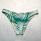 Green Leaf Tropical Swim Beach Cheeky Flirty Boho Bikini Bottom L Large