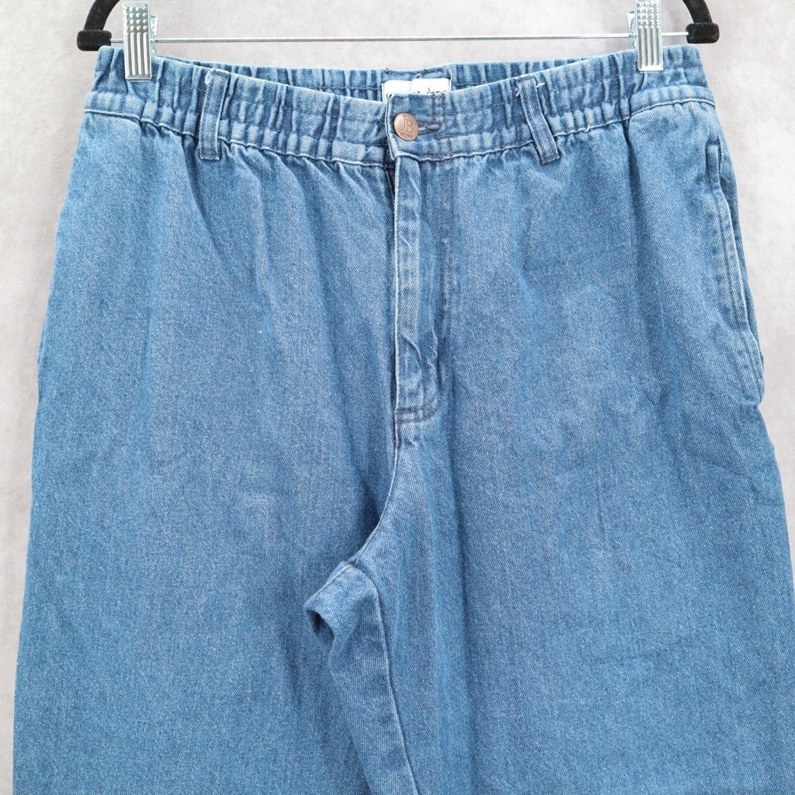 John Blair Blue Straight Leg Elastic Stretch Cotton Pants Denim Classic Jeans 10