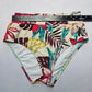 Kona Sol Brown Floral Ribbed Swim Beach Cheeky Flirty Boho Bikini Bottom Large