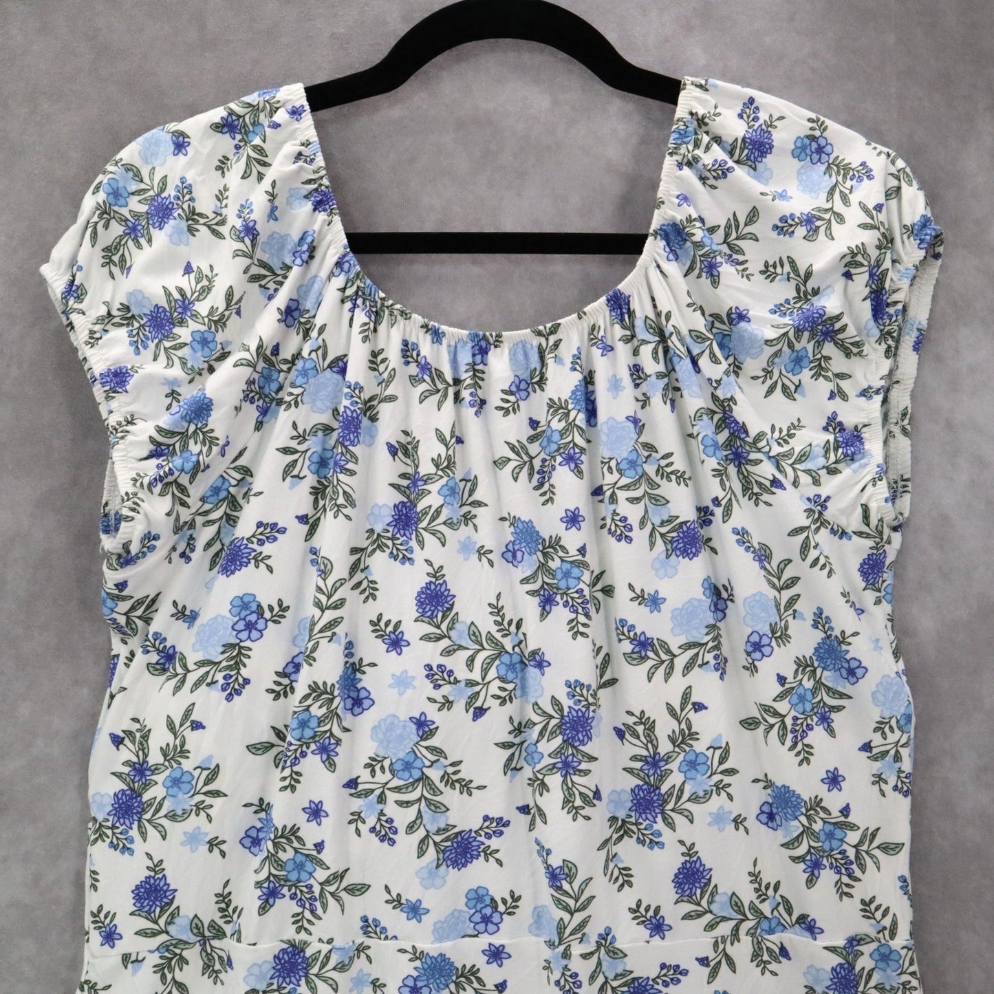 No Boundaries White Floral Fit Flare Boho Tie Ruffle Cap Sleeves Dress Plus XXL