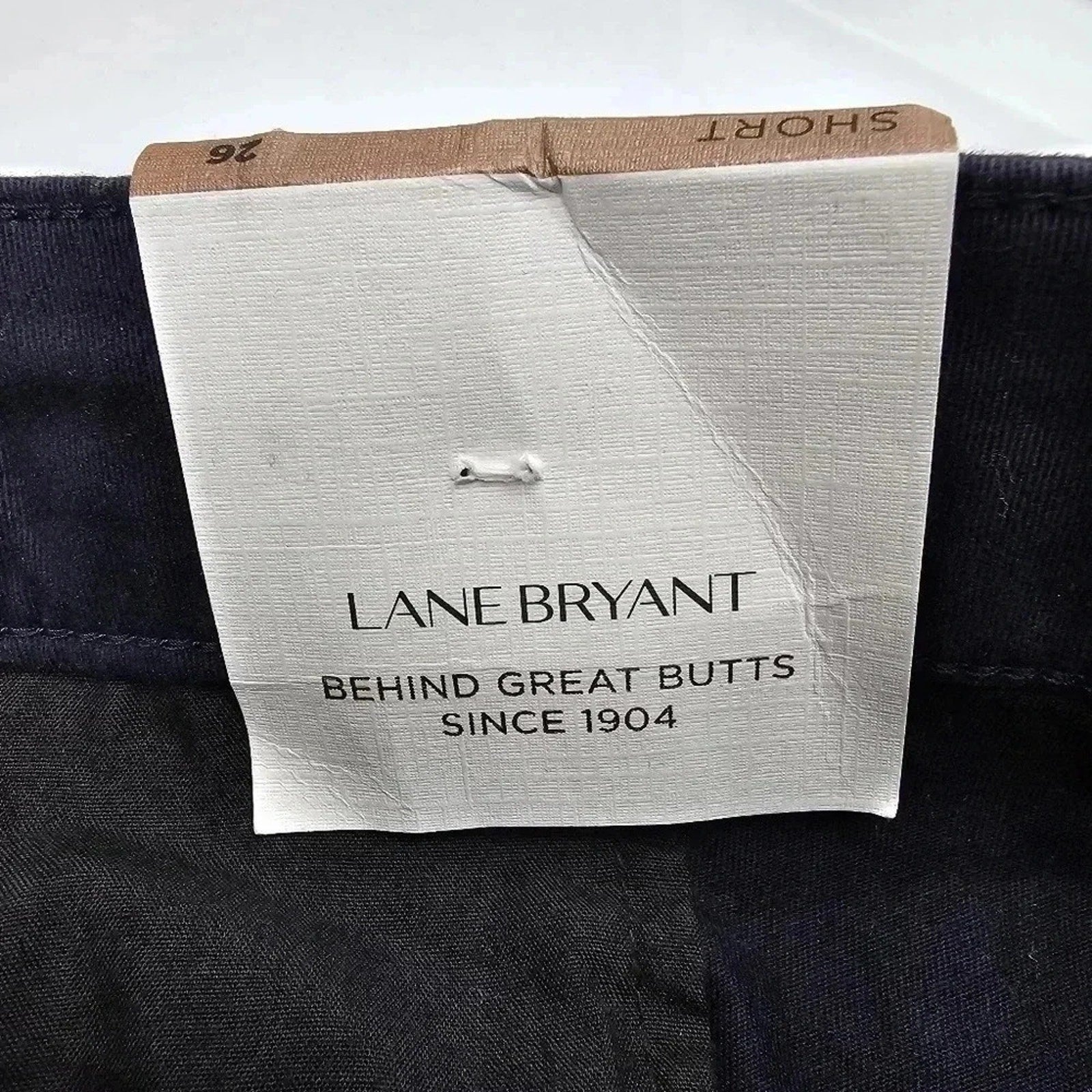 Lane Bryant Navy Blue Cotton Flat Womens Preppy Front Shorts Size 26 3X NWT