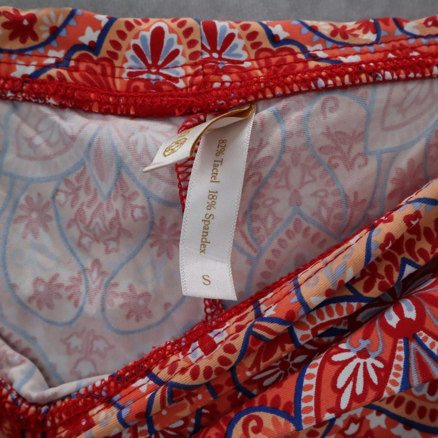 Helen Jon Red Floral Stretch Boho Wide Leg Trouser Paisley Pants S Small
