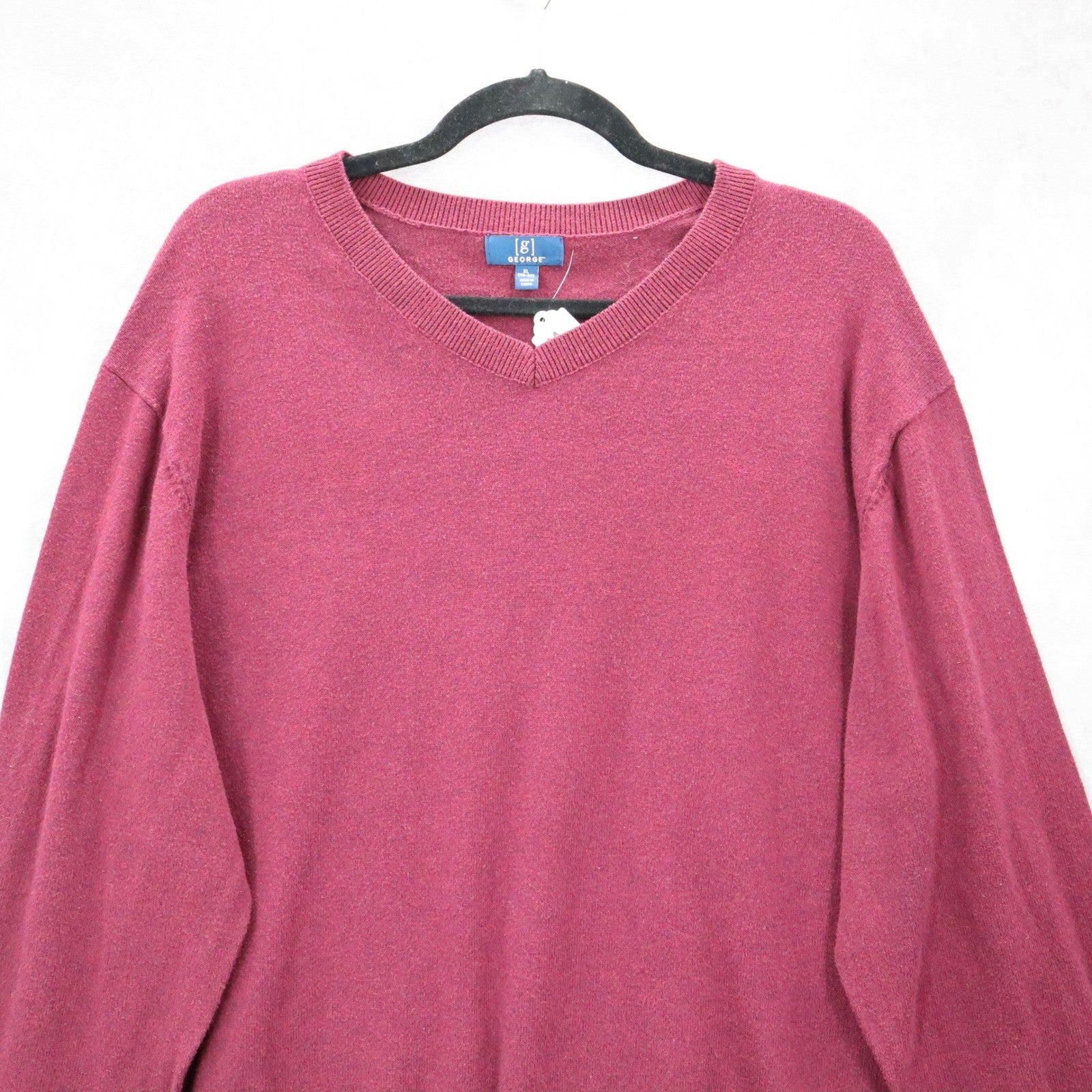 George Maroon Long Sleeve Pullover Crewneck  Sweater Preppy XL Extra Large