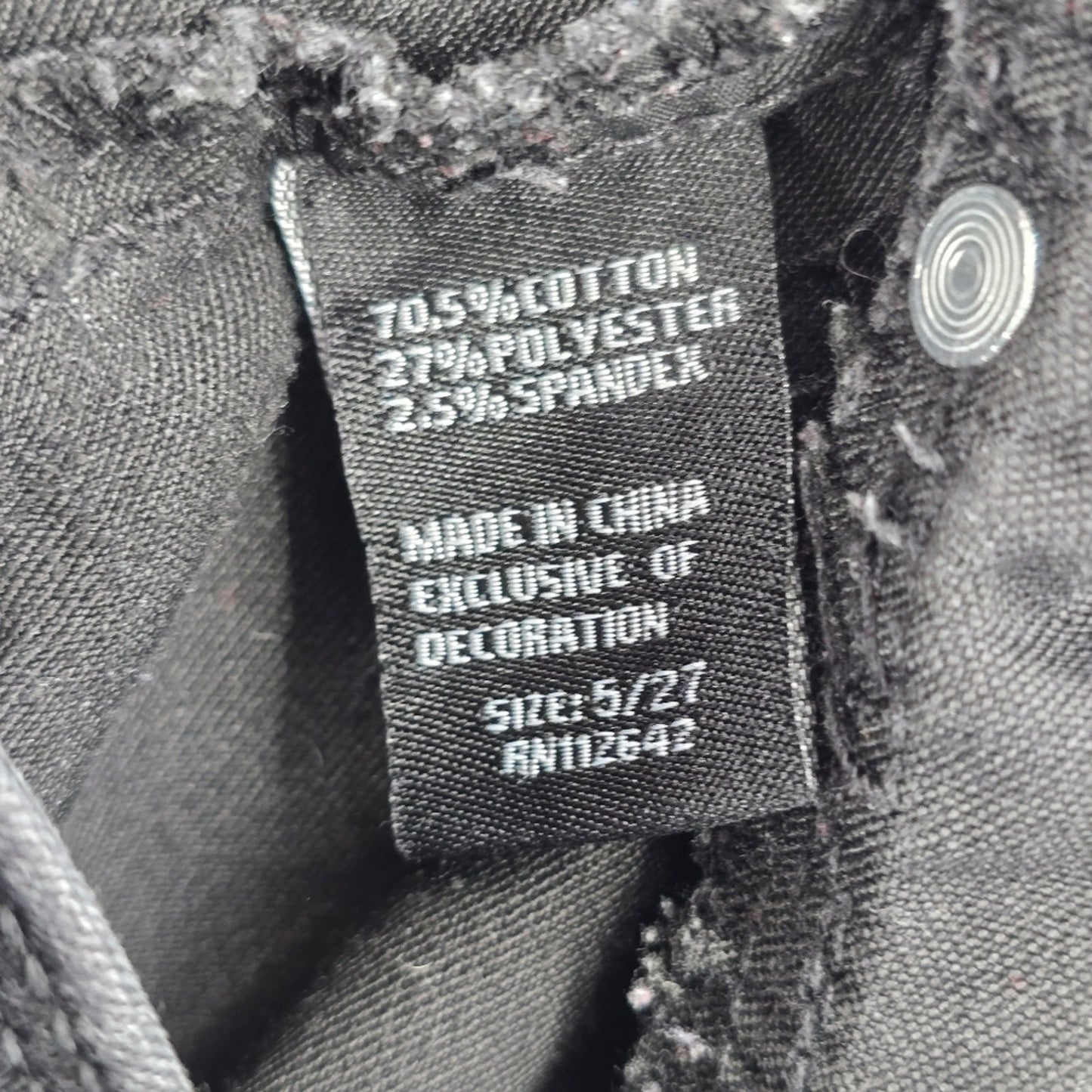 Blue Savvy Black Skinny Pants Denim Distressed Jeans 5/27