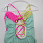 Xhilaration Pink Yellow Blue One Piece Cutout Bathing Suit Swimwear Large