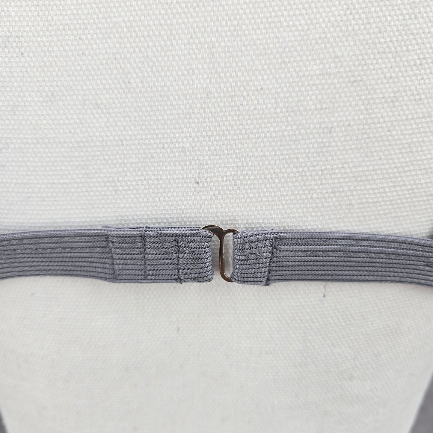 Gray Ribbed Triangle Bikini Top Adjustable Hook Swimwear M Medium Y2K